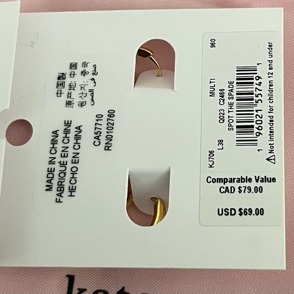 KATE SPADE Spot The Spade Pave Halo Huggie Earrings - Picture 5 of 5